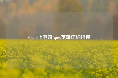 Steam上登录Apex英雄详细指南