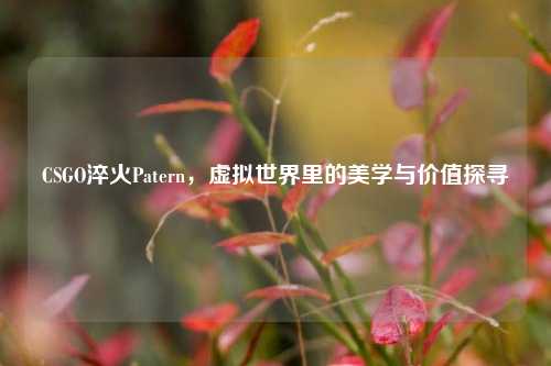 CSGO淬火Patern,虚拟世界里的美学与价值探寻
