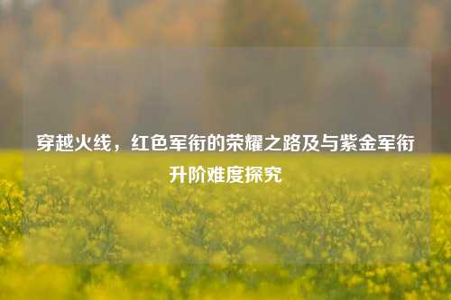 穿越火线,红色军衔的荣耀之路及与紫金军衔升阶难度探究