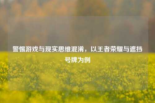警惕游戏与现实思维混淆,以王者荣耀与遮挡号牌为例