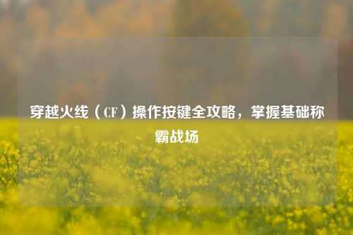 穿越火线（CF）操作按键全攻略，掌握基础称霸战场