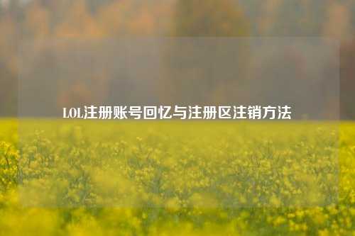 LOL注册账号回忆与注册区注销 *** 