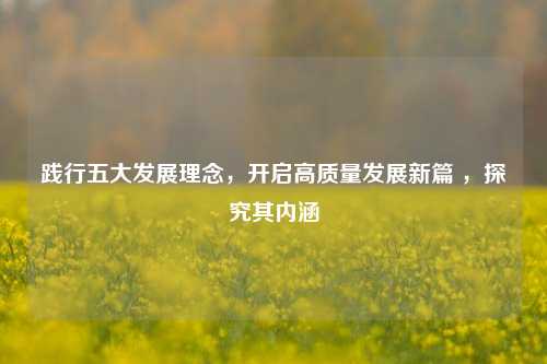 践行五大发展理念,开启高质量发展新篇 ,探究其内涵