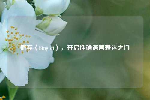 摒弃(bìng qì),开启准确语言表达之门