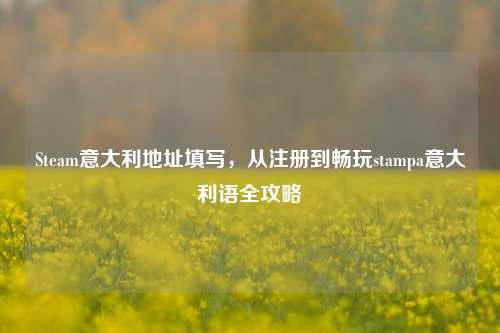 Steam意大利地址填写，从注册到畅玩stampa意大利语全攻略