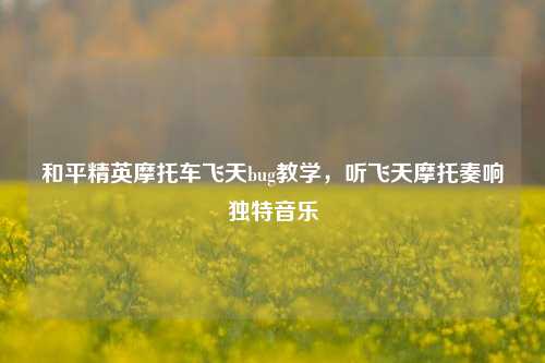 和平精英摩托车飞天bug教学,听飞天摩托奏响独特音乐