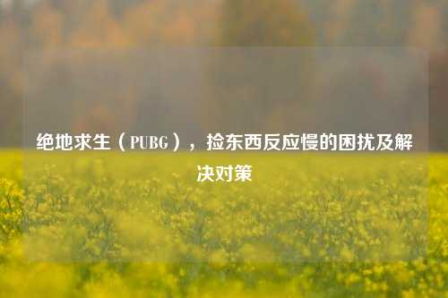 绝地求生(PUBG),捡东西反应慢的困扰及解决对策