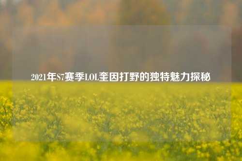 2021年S7赛季LOL奎因打野的独特魅力探秘