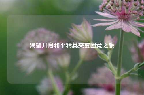 渴望开启和平精英突变团竞之旅