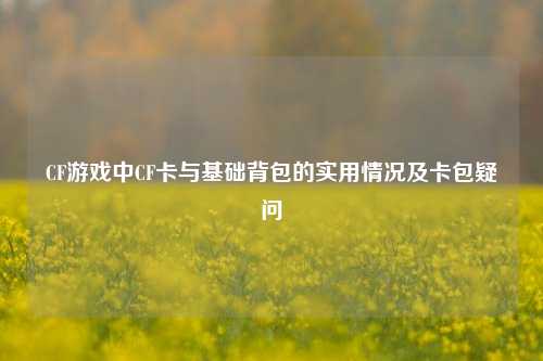 CF游戏中CF卡与基础背包的实用情况及卡包疑问