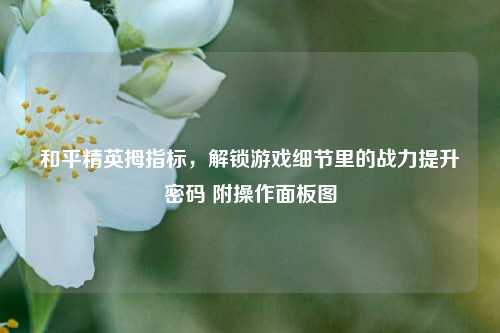 和平精英拇指标,解锁游戏细节里的战力提升密码 附操作面板图