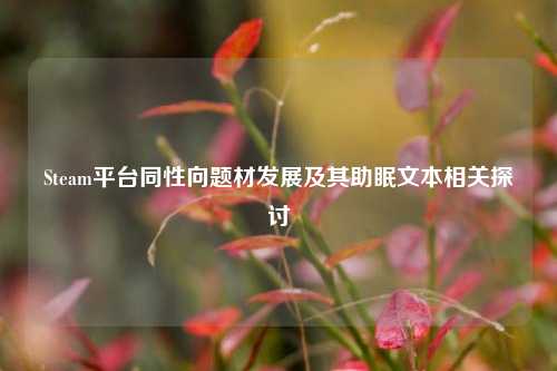 Steam平台同性向题材发展及其助眠文本相关探讨
