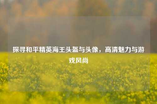 探寻和平精英海王头盔与头像，高清魅力与游戏风尚