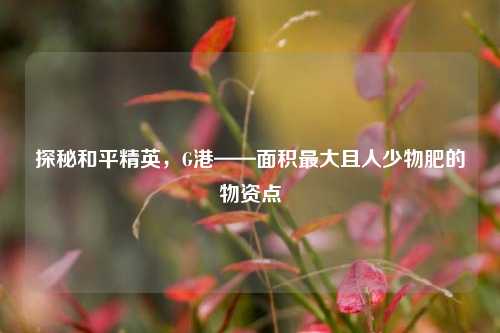 探秘和平精英,G港——面积更大且人少物肥的物资点