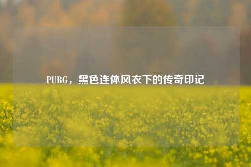 PUBG,黑色连体风衣下的传奇印记