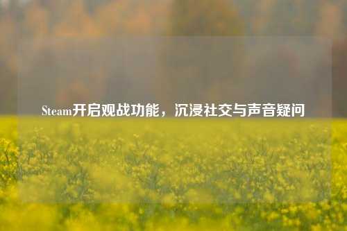 Steam开启观战功能,沉浸社交与声音疑问