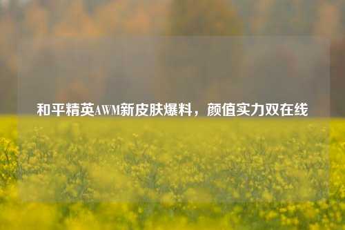 和平精英AWM新皮肤爆料,颜值实力双在线