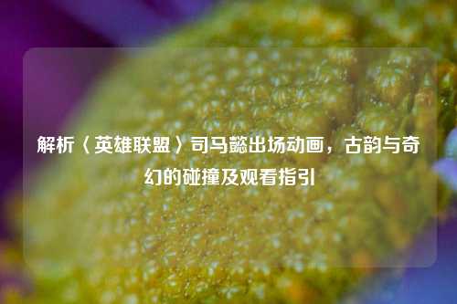 解析〈英雄联盟〉司马懿出场动画,古韵与奇幻的碰撞及观看指引