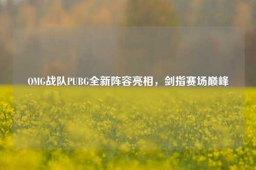 OMG战队PUBG全新阵容亮相,剑指赛场巅峰