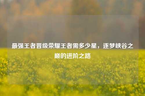 最强王者晋级荣耀王者需多少星,逐梦峡谷之巅的进阶之路