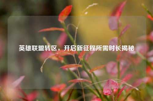 英雄联盟转区,开启新征程所需时长揭秘