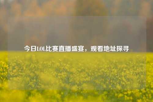 今日LOL比赛直播盛宴,观看地址探寻