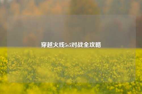 穿越火线5v5对战全攻略