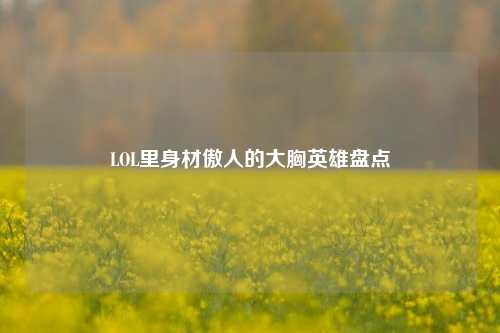 LOL里身材傲人的大胸英雄盘点
