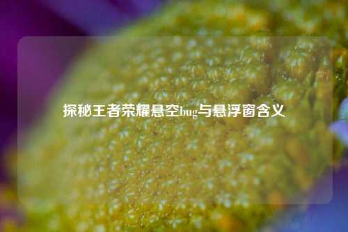探秘王者荣耀悬空bug与悬浮窗含义