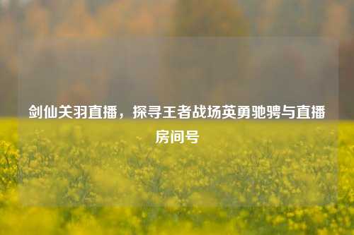 剑仙关羽直播，探寻王者战场英勇驰骋与直播房间号