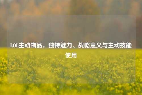 LOL主动物品,独特魅力、战略意义与主动技能使用