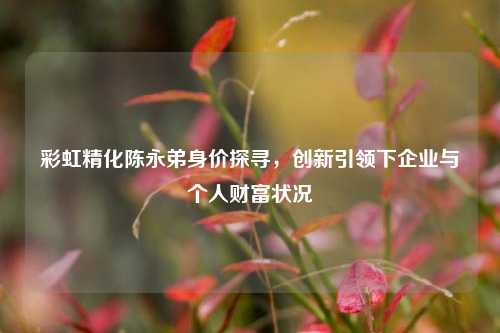 彩虹精化陈永弟身价探寻,创新引领下企业与个人财富状况